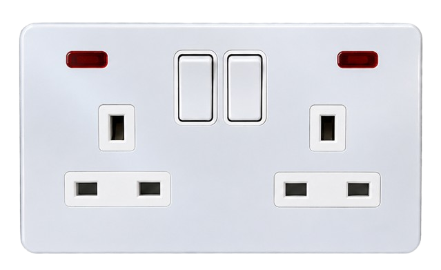 MT5230 13A double switched socket with neon